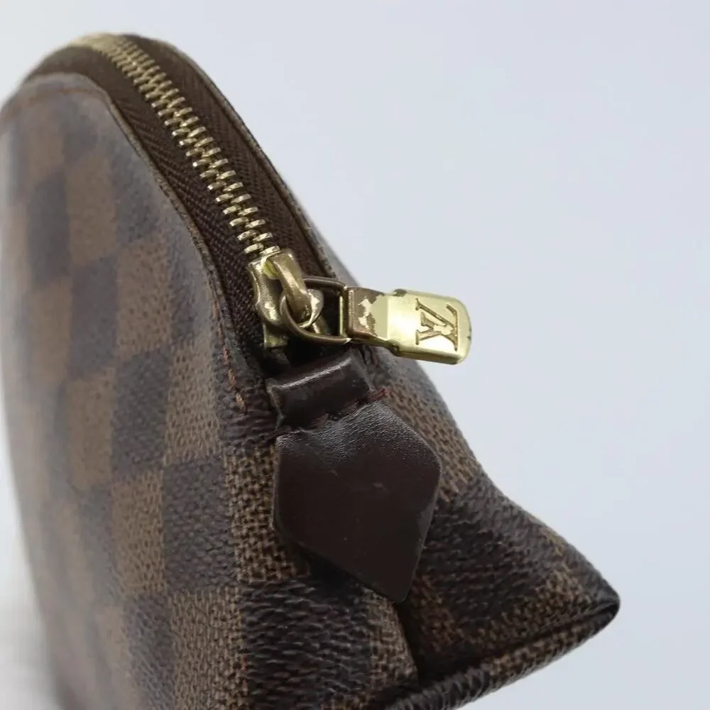 Louis Vuitton Damier Ebene Pochette Cosmetic PM Pouch Brown
